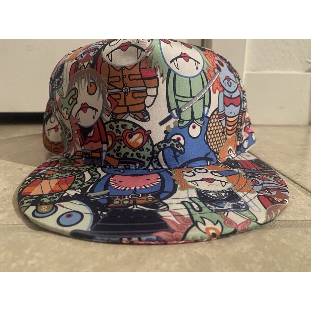 (2) The Monsters Style SnapBack Hat Cap Neon Print Anime Kasing Lung Pop Mart - Picture 2 of 11